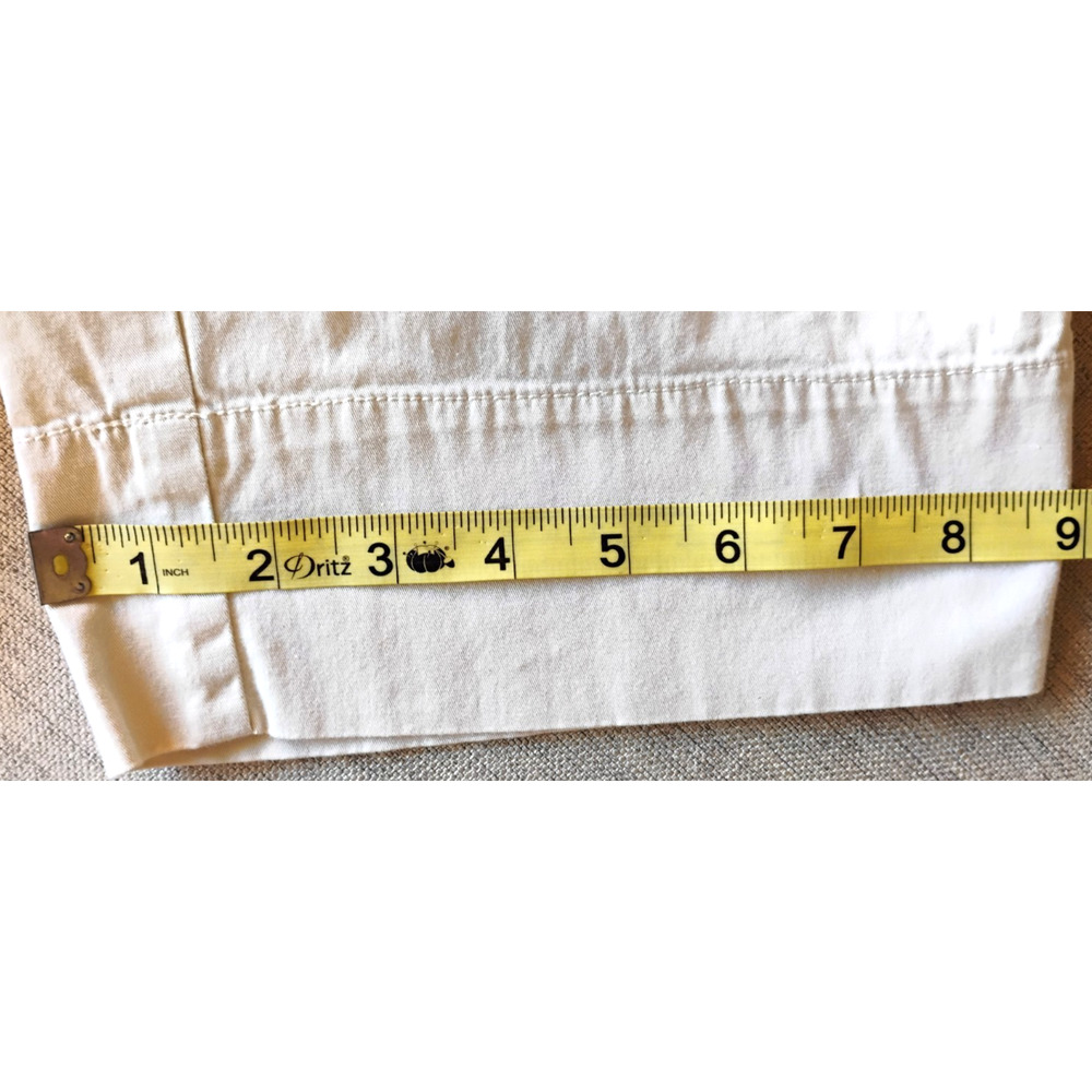 Axcess Cropped Utility Pants Ivory Poplin Grommet Pockets MInimalist - Picture 9 of 12